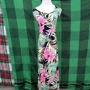 Attitudes by reneé dress women's size XLP COLOR GREEN MULTICOLORED